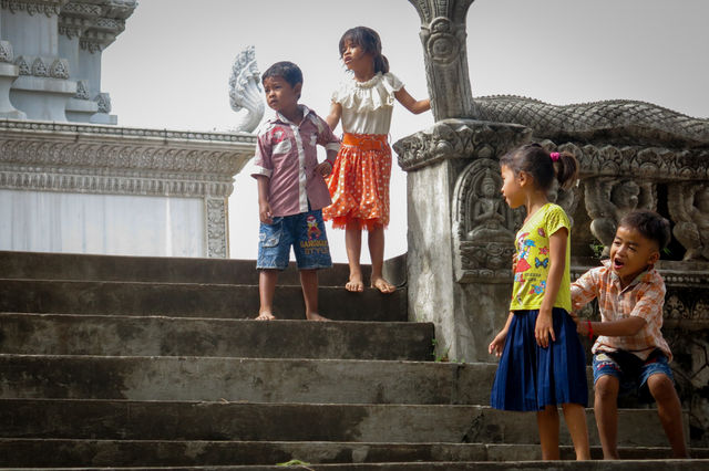 Enfants à Kampong Cham au Cambodge.